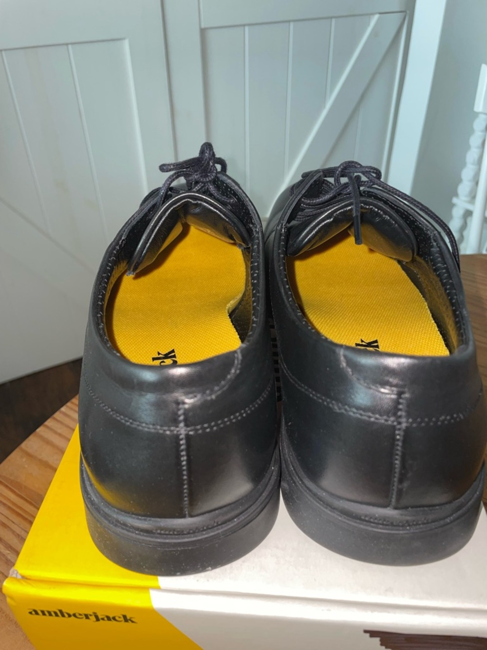 Amberjack The Original (classic) Dress Shoes In Obsidian Black Men’s Size 9.5M - Picture 10 of 15